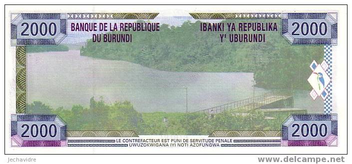 BURUNDI   2 000 Francs   Daté Du 25-06-2001    Pick 41     ***** BILLET  NEUF ***** - Burundi