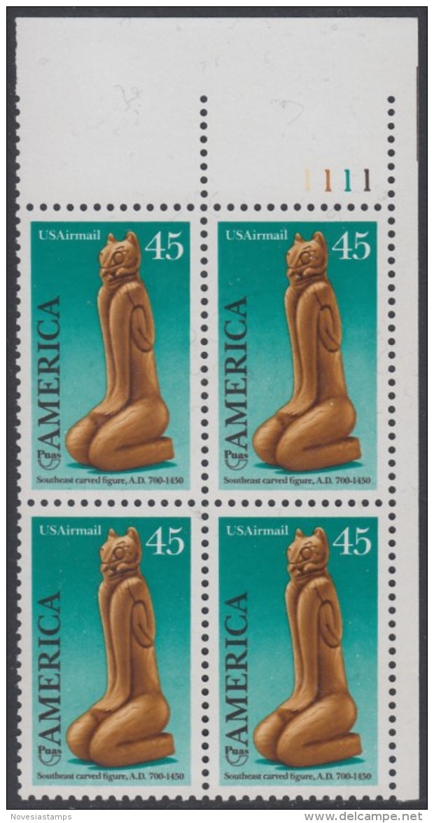 !a! USA Sc# C121 MNH PLATEBLOCK (UR/1111/a) - Pre Columbian America - 3b. 1961-... Ongebruikt