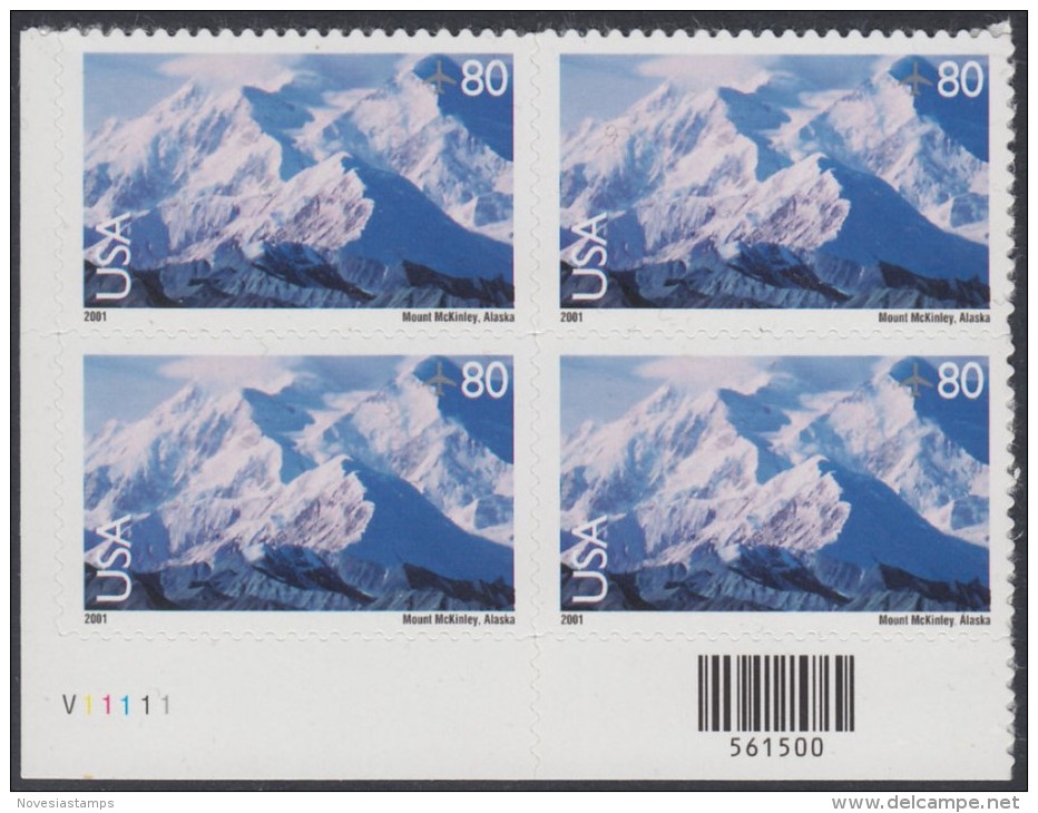 !a! USA Sc# C137 MNH PLATEBLOCK (LL/V11111/a) - Mt. McKinley - 3b. 1961-... Unused