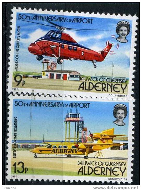 PIA - ALD - 1985 - 50° De L' Aéroport D'Aurigny - (Yv 18-22) - Alderney