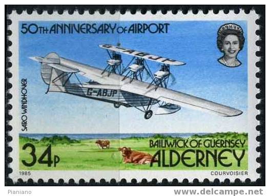PIA - ALD - 1985 - 50° De L' Aéroport D'Aurigny - (Yv 18-22) - Alderney