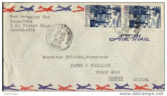 MAROC Lettre De Casablanca Bourse 1949 Via La Suisse - Cartas & Documentos
