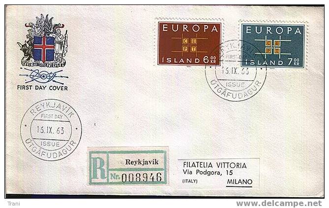 ISLAND  - FDC - EUROPA 1963 - Altri & Non Classificati