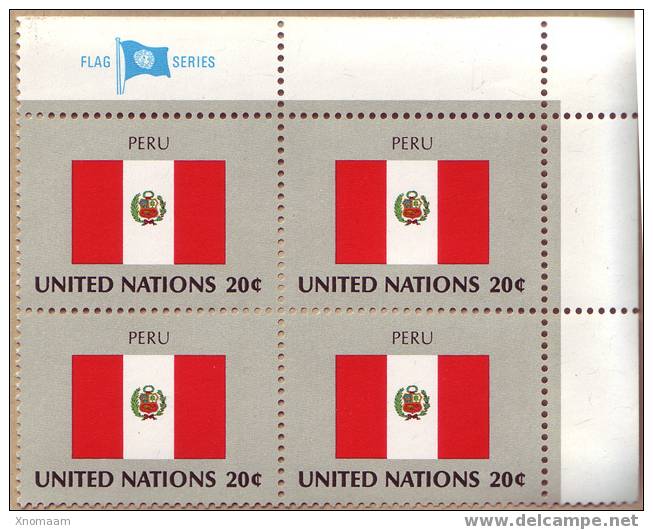 Flag Series - Bloc De 4 - Peru - Andere & Zonder Classificatie