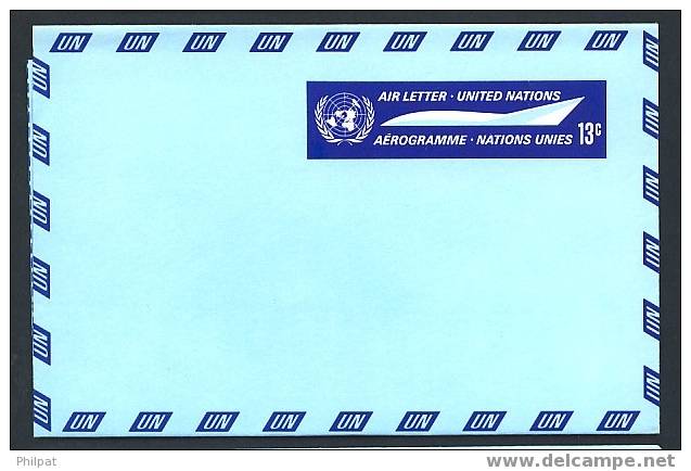 ONU NATIONS UNIES OFFICE DE NEW YORK AEROGRAMME AVION 13 C EMISSION DU 09/06/1966 - Autres & Non Classés