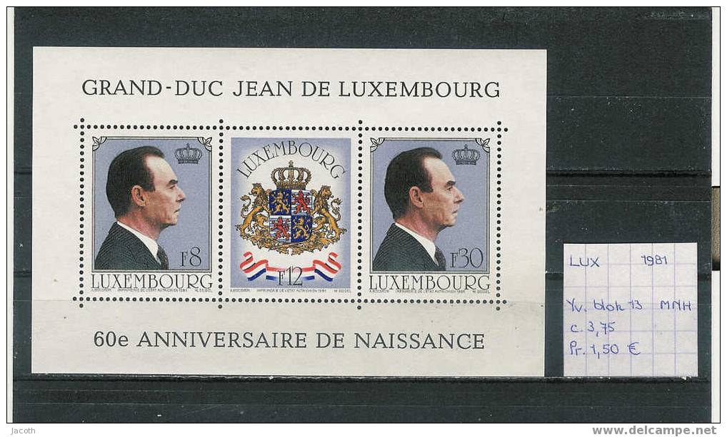 Luxemburg 1981 - Yv. Blok 13 Postfris/neuf/MNH - Blocs & Hojas