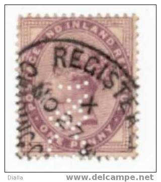 Perfo Perfin Yv. 73, Penny Lilac, 1881, See Scan - Perfins