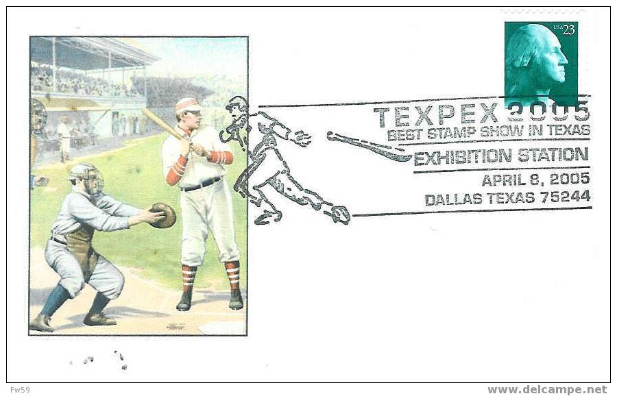 BASE BALL  OBLITERATION TEMPORAIRE USA 2006 DALLAS SUR CARTE ILLUSTREE - Base-Ball