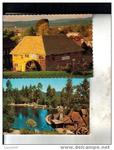 4 Carte De Moulin A Eau - 4 Watermill - Water-wheel Postcard - Moulins à Eau