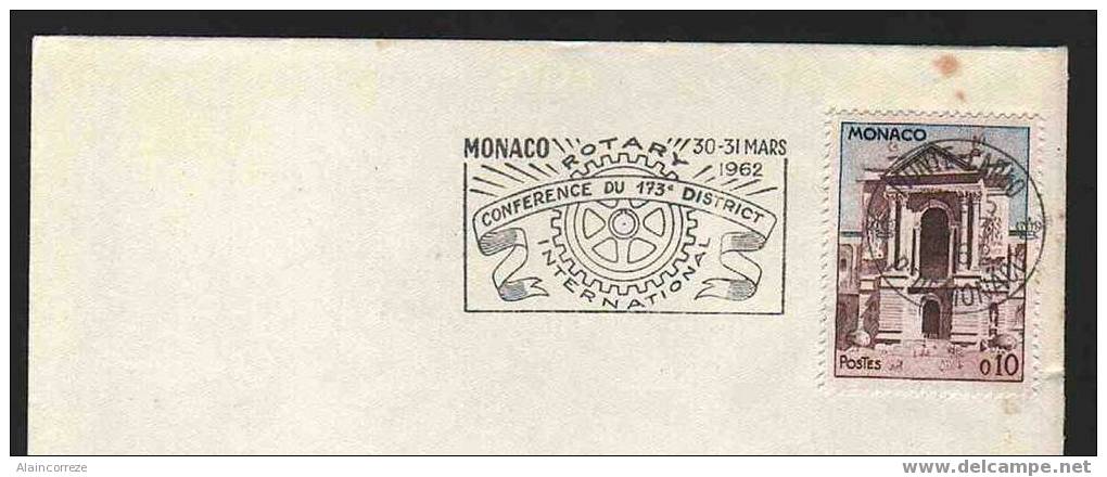 Flamme De Monaco "Rotary International Conférence Du 173e District 30-31 Mars 1962" - Postmarks