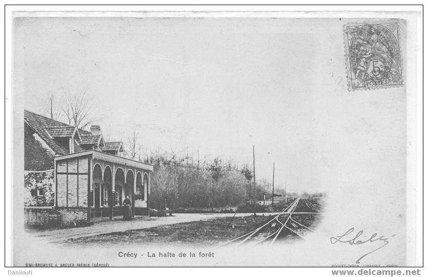 80 // SOMME / CRECY En Ponthieu / La Halte De La Foret (gare) / ANIMEE / Berger édit / - Crecy En Ponthieu