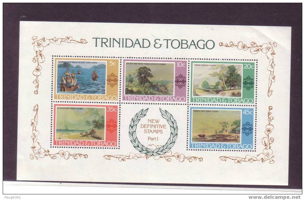 TRINIDAD BLOC BATEAUX-PEINTURES Y N°B17  NEUF MNH** VV50 - Trinidad & Tobago (1962-...)