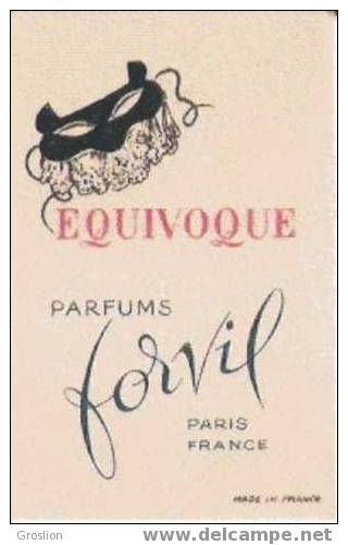 FORVIL EQUIVOQUE CARTE PARFUMEE ANCIENNE - Vintage (until 1960)