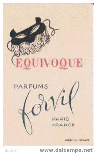 FORVIL EQUIVOQUE CARTE PARFUMEE ANCIENNE - Profumeria Antica (fino Al 1960)