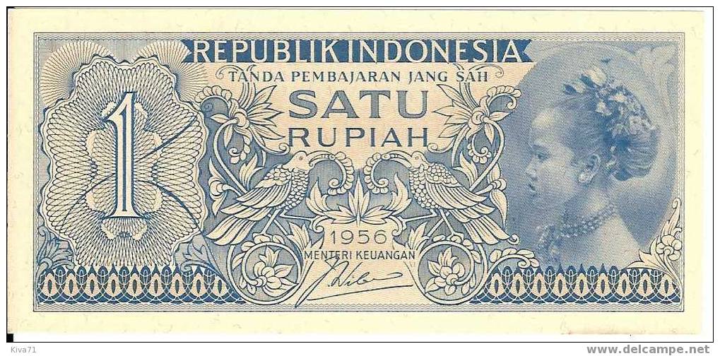***rare*** 1  RUPIAH  "INDONESIE"   1956    UNC   Ble 40 42 - Indonesië