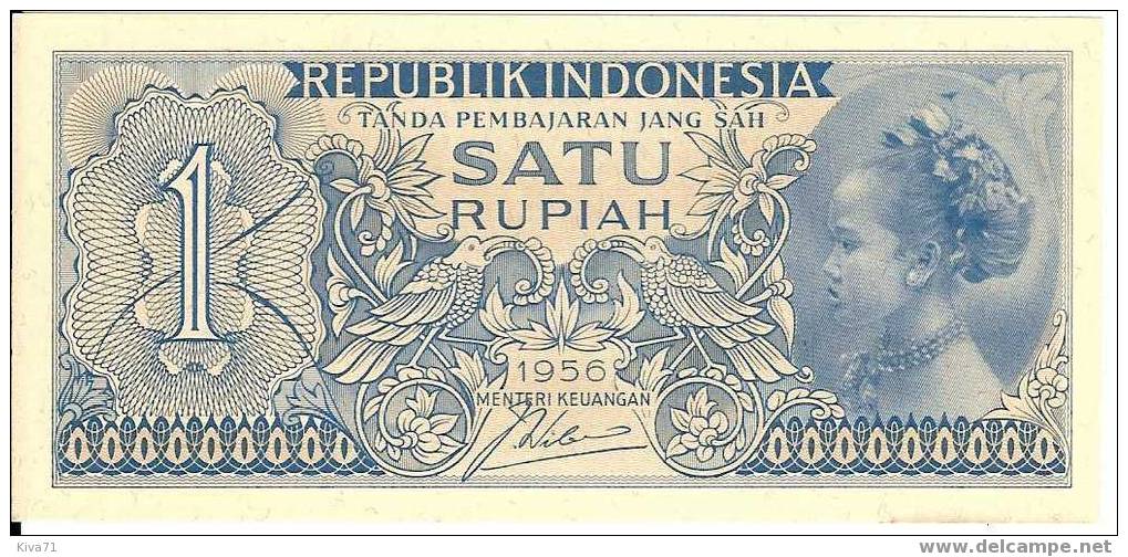 ***rare*** 1  RUPIAH  "INDONESIE"   1956    UNC   Ble 40 42 - Indonésie