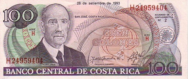 COSTA RICA   100 Colones   Daté Du 28-09-1993   Pick 261a     ***** BILLET  NEUF ***** - Costa Rica