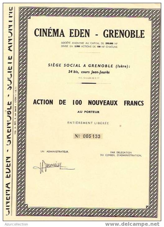 TITRE  .CINEMA EDEN.GRENOBLE .38 - Cinema & Teatro