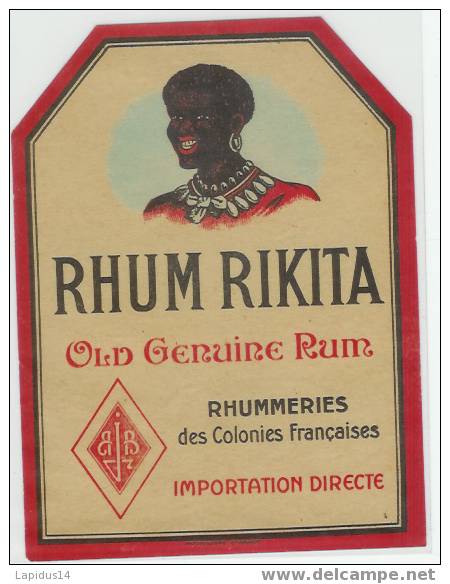 771 / ETIQUETTE DE RHUM RIKITA RHUMMERIES DES COLONIES FRANCAISE - Rum