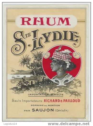 773 / ETIQUETTE DE RHUM Ste LYDIE RICHARD & PAILLOUD  SAUJON (17) - Rhum