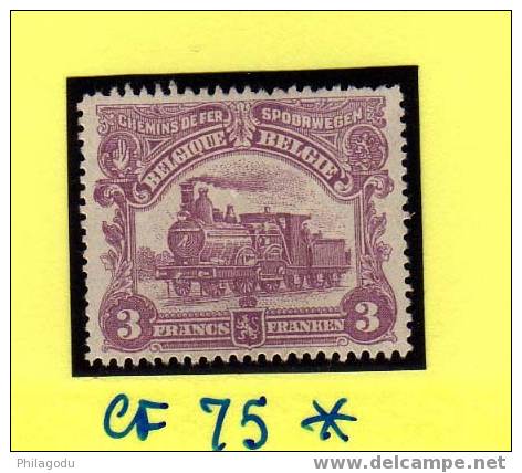 Belgique 1915, Emission Du Havre, Locomotive, N° CF 75* Neuf Avec Charnière Cote 60E - Other & Unclassified