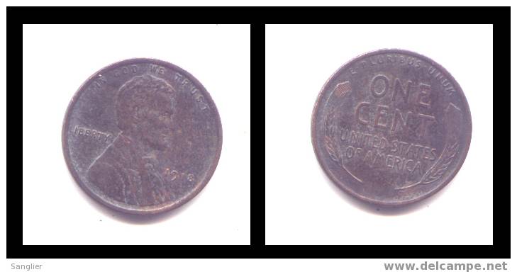 1 CENT 1918 - 1909-1958: Lincoln, Wheat Ears Reverse