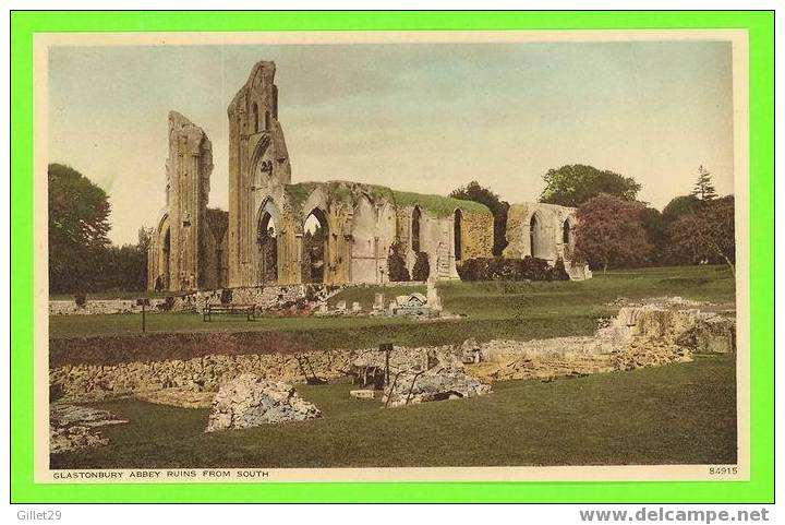 GLASTONBURY ABBEY RUINS, UK  - FROM THE SOUTH - PHOTOCHROM CO LTD - - Autres & Non Classés