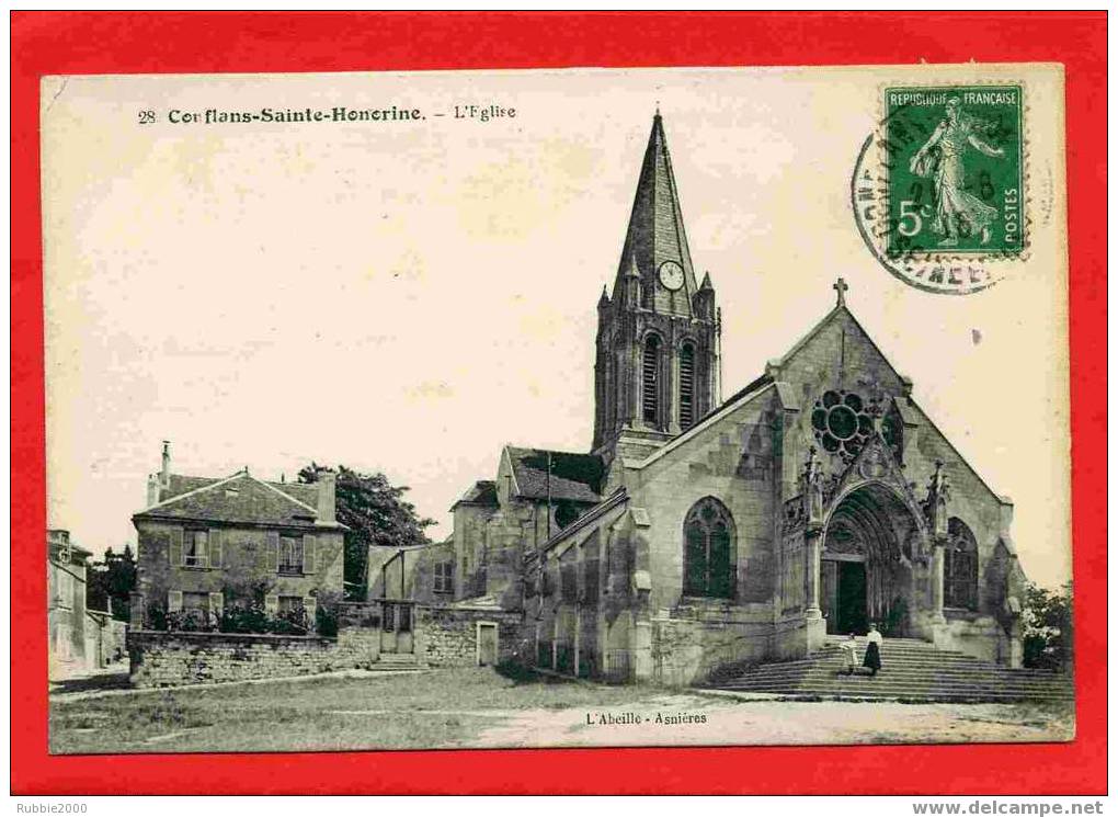 CONFLANS SAINTE HONORINE L EGLISE 1916 CARTE EN BON ETAT - Conflans Saint Honorine