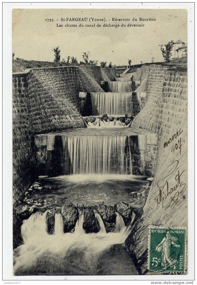 K1 - SAINT-FARGEAU - Réservoir Du BOURDON - Les Chutes Du Canal De Décharge Du Réservoir - Saint Fargeau