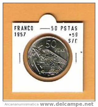 ESPAÑA  FRANCO  ESTADO ESPAÑOL  50 Pesetas 1.957  #59 S/C DL-257 - 50 Pesetas