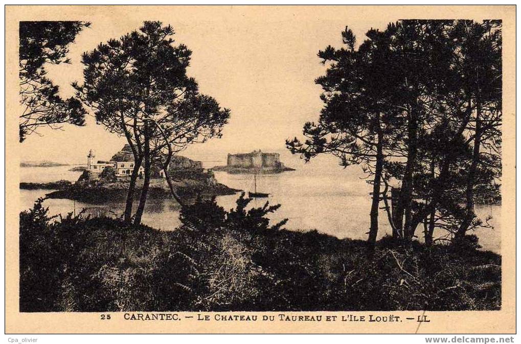 29 CARANTEC Chateau Du Taureau Et Ile Louet, Ed LL 25, 1932 - Carantec