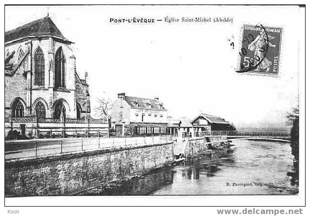 14Z71-PE1 - PONT-L´EVEQUE - Eglise Saint-Michel - Cachet 1910 - Pont-l'Evèque