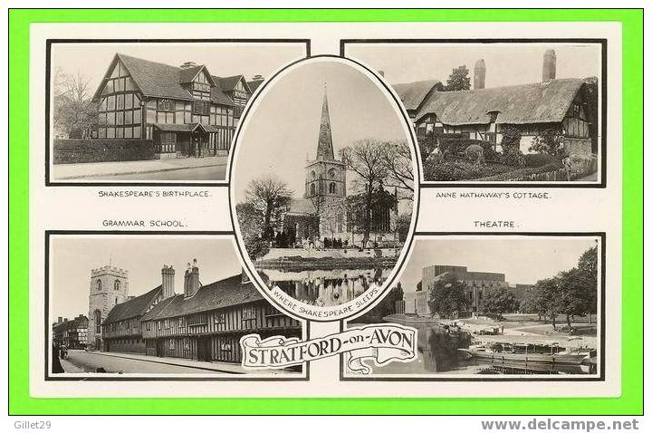 STRATFORD-ON-AVON, ENGLAND - 5 MULTIVIEWS - DANIELS PHOTO - REAL PHOTO - - Stratford Upon Avon