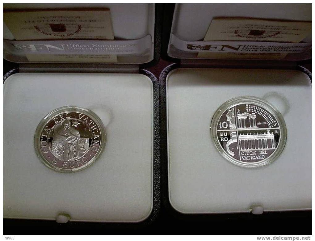 VATICANO VATICAN - PAPA BENEDETTO XVI ANNO 2006 5 + 1O EURO IN ARGENTO FONDO SPECCHIO ( SILVER PROOF ) - Vatikan