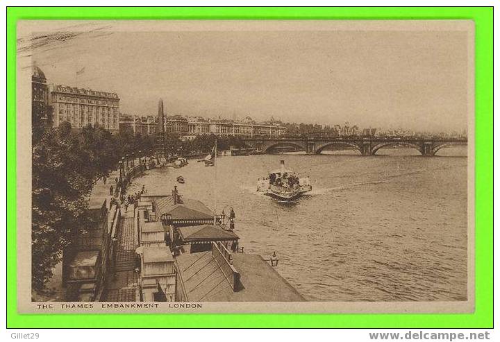 LONDON, UK - THE THAMES EMBANKMENT - ANIMATED - H. HESKETT - - River Thames