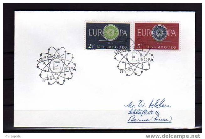 Luxembourg Europa 1960, Cachet Commémoratif, Cachet Atome - Atomo