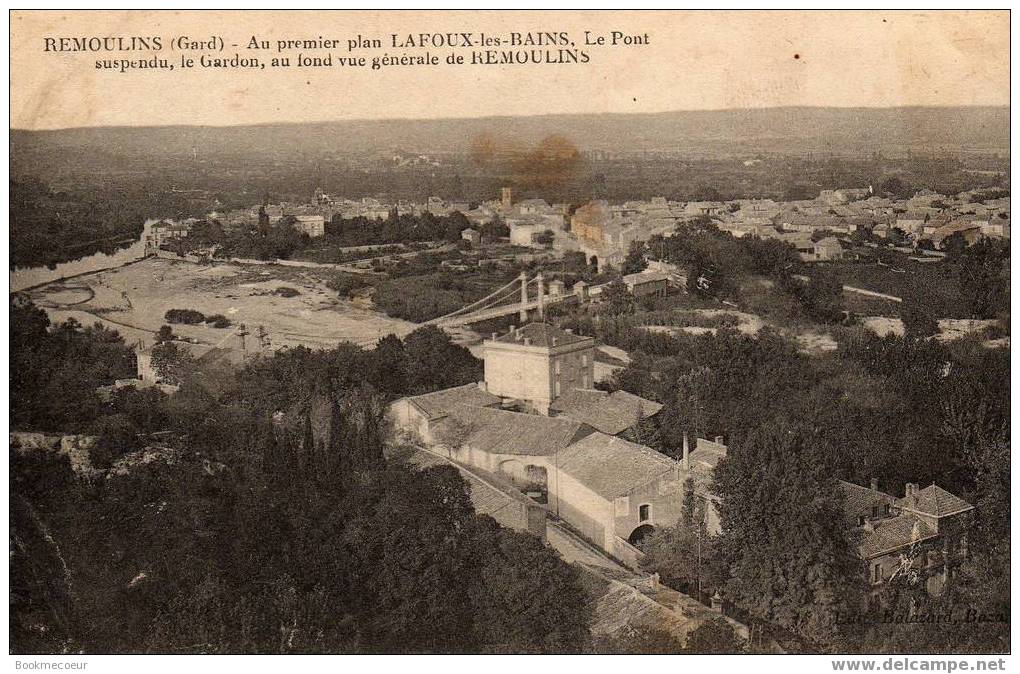 30 REMOULINS  LAFOUX LES BAINS  LE GARDON REMOULINS Voyagée Sous Enveloppe                N°1225 - Remoulins