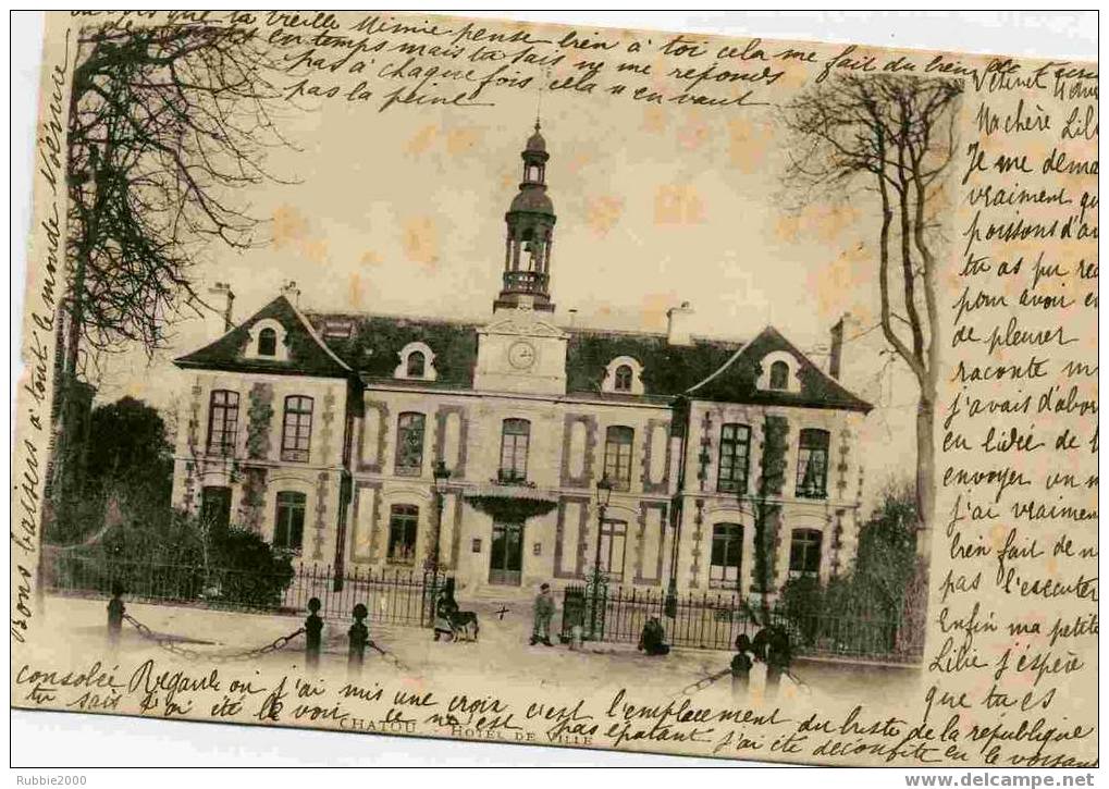 CHATOU 1902 HOTEL DE VILLE CARTE PRECURSEUR AVEC 1 PETIT PLI NON MARQUE ET INFIME MANQUE SUR LE BORD GAUCHE - Chatou
