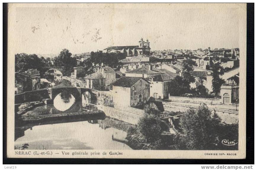 47..LOT ET GARONNE..NERAC...VUE GENERALE PRISE DU GAUJAC....ECRITE...‹(•¿•)› - Nerac