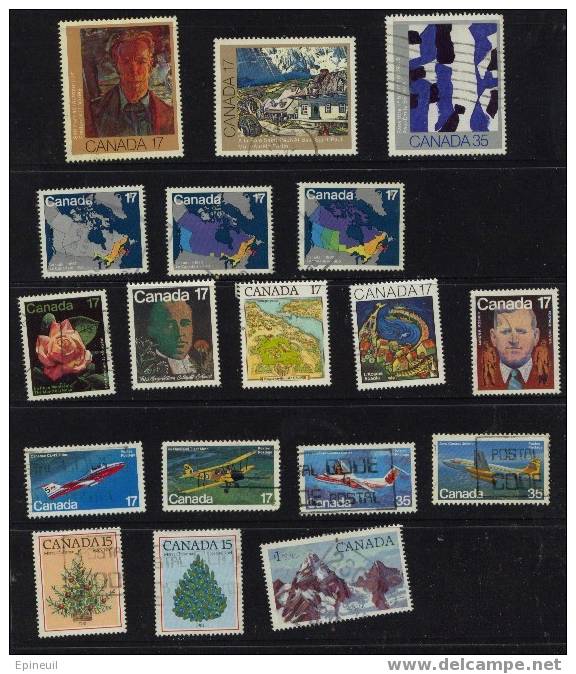 CANADA LOT 5 1981 15 TIMBRES ° 766 767 768 769 773 774 776 777 778 779 780 781 782 783 785 - Oblitérés