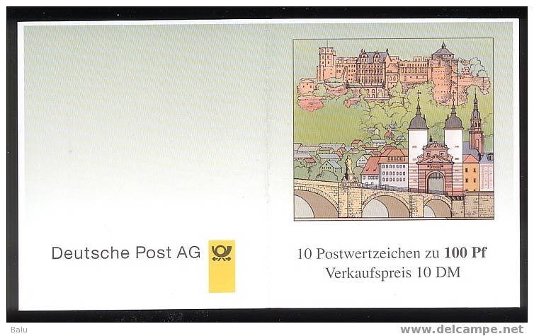 Deutschland 1996 Michel Nr. 1868 Markenheftchen 33 10x100 Pfg Heidelberg Ersttagsstempel! Yvert No 1700 Bestzustand LUXE - Andere & Zonder Classificatie