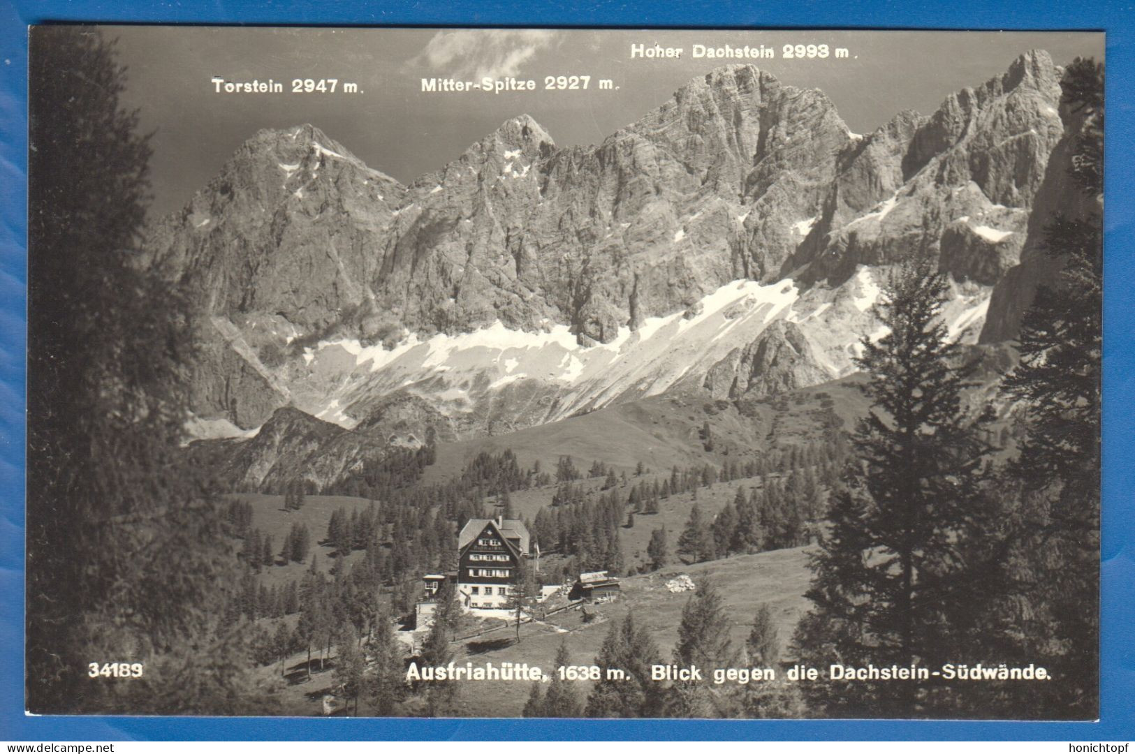 Österreich; Austriahütte; Blick Gegen Dachstein; Hütte; Alpen; 1938 - Ramsau Am Dachstein