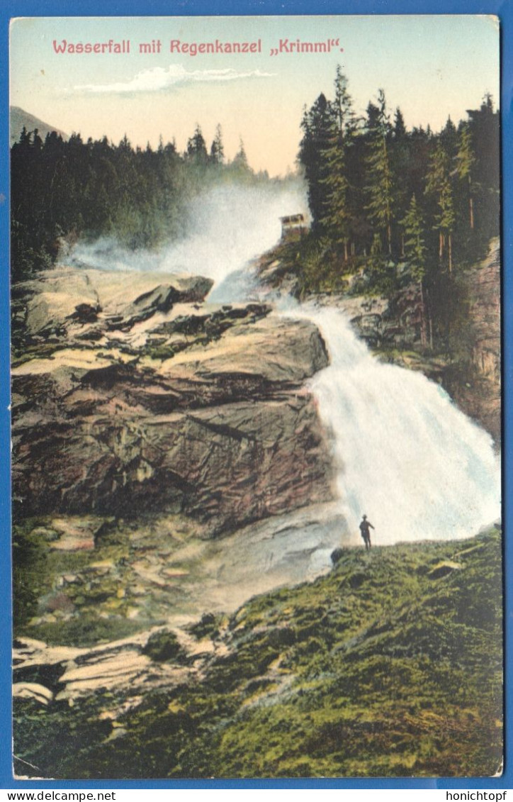 Österreich; Krimml, Wasserfall Mit Regenkanzell; 1919 - Krimml