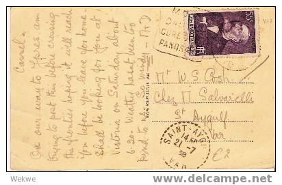 Fs237 / FRANKREICH -  Mont Cassel – Foch Denkmal Auf Bildpostkarte  – Frankiert Mit Gambetta-Marke  (Politiker) - 1938 - 1921-1960: Moderne