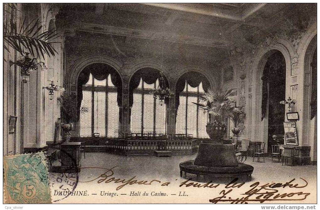 38 URIAGE LES BAINS Casino, Hall, Ed LL, 1905 - Uriage