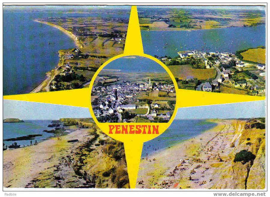 Carte Postale  56.  Le Bourg De Penestin  La Plage De La Mine D'or, Le Port De Tréhiuier, La Pointe Du Bile - Pénestin