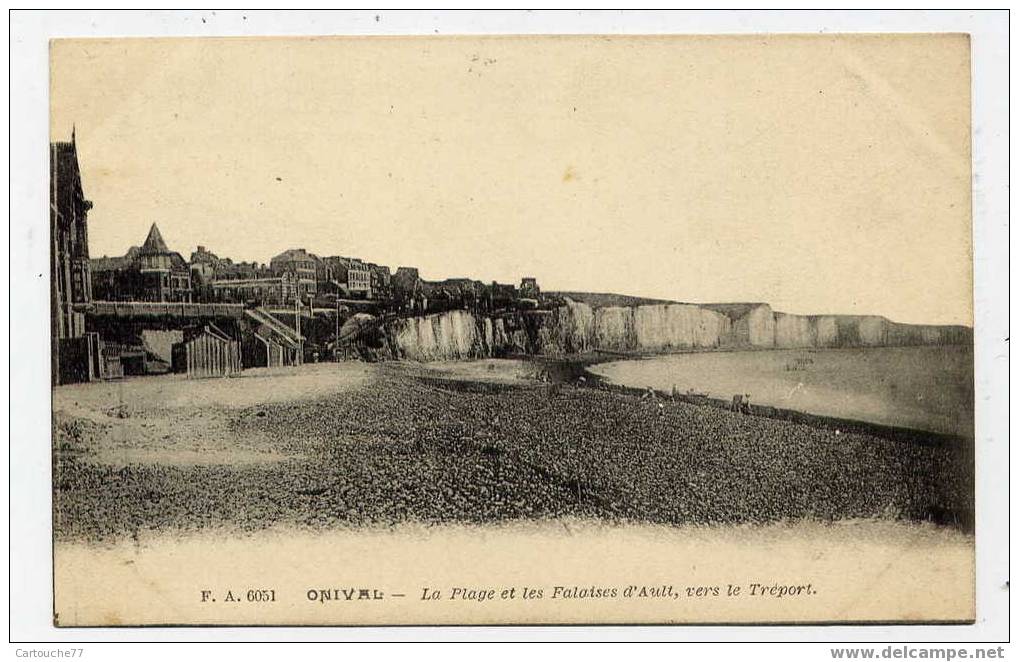 K2 - ONIVAL - La Plage Et Les Falaises D'Ault Vers Le Tréport (1907) - Onival