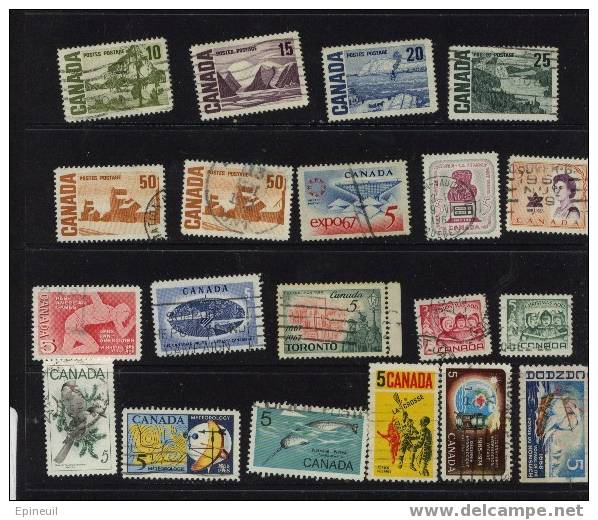 CANADA ° 1968 1967 LOT 8  20 TIMBRES OBLITERES YT - Gebruikt