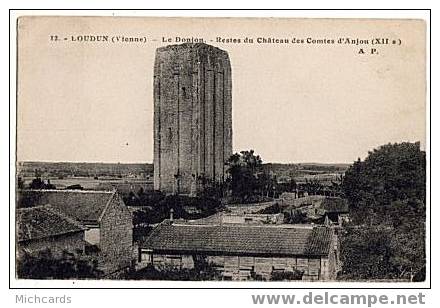 CPA 86 LOUDUN - Le Donjon - Restes Du Chateau Des Comtes D Anjou - Loudun