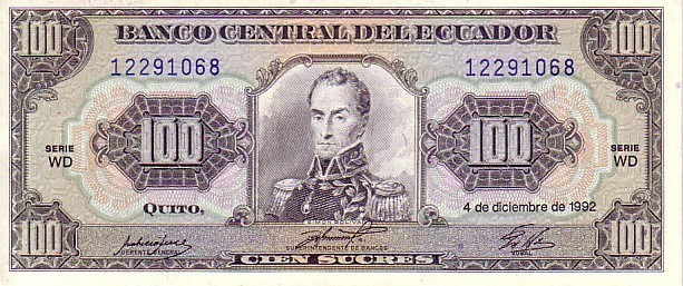 EQUATEUR   100 Sucres   Daté Du 04-12-1992    Pick 123Ab    ***** BILLET  NEUF ***** - Ecuador